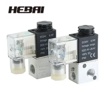 HEBAI Пневматични електромагнитни вентили 2v025-08 3V1-06 2 положения 2 пътя 1/4 въздушен електромагнитен клапан AC 110-220 В контролния клапан DC 12 В 24 В не