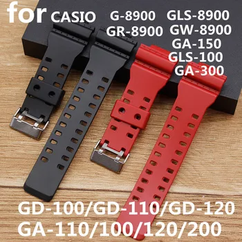 Отнася се за за CASIO G-8900 Каишка GD120 GA-100 GA-110 GA-150 200 300 Аксесоари за часовници Мъжки каишка за часовник