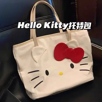 Hello Kitty Cat Платно 2022 Sanrio Нова Мода Високо Качество Чанти Голяма Чанта-Тоут Чанта На Рамото Си Торба За Пазаруване Дама Колеж