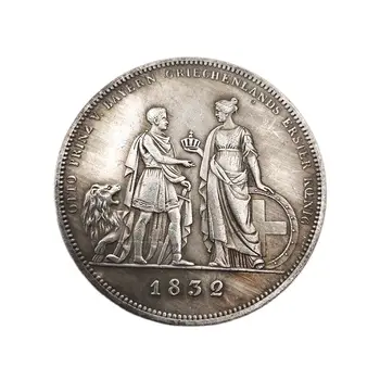 1832 Германия Възпоменателна Монета Събиране На Сувенири, Декорация На Дома Занаяти Настолно Украшение Портрет PatternGerman Монети