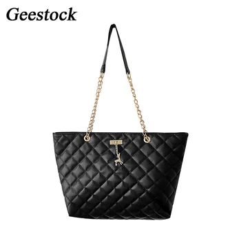 Geestock Луксозни Дизайнерски Чанти За Жени Hangbag Кожена Чанта На Верига Голямата Голям Дамска Чанта В Чантата Си Джоб