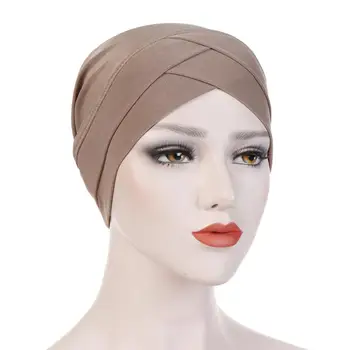 2021 Мюсюлманска еластичната шапка-Тюрбан С Пълно Покритие, Вътрешна Капачка-Хиджаб, Ислямска Шапка-Шал, Однотонная Модальная шапка-шал, шапка turbante mujer