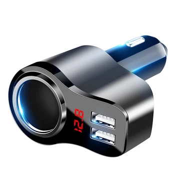 Двойно USB Зарядно За Цифров Дисплей USB Порт Газа 12 В 24 В Контакт Запалката на Автомобил Бързо Зарядно Устройство