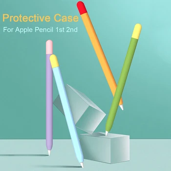 За Apple Pencil Case 1-во 2-ро Поколение iPad молив случай Стилус Защитен Калъф Нескользящий Анти-падането на iPad Дръжка 2 1 Калъф Калъфи