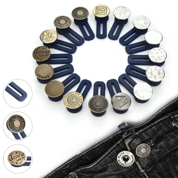Унисекс Прибиращи Ключалката Метални Копчета за Дънки Удължител за Кръста Регулируема Демонтаж Безплатна Шиене на Копчета за Дрехи Дънки Панталони