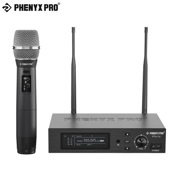 Безжичен микрофон система True Момичета, професионален безжичен микрофон с функция за автоматично сканиране и блокиране Phenyx Pro (PTU-1U)