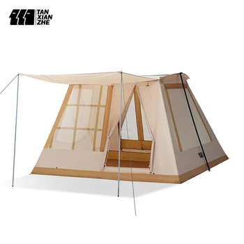 TANXIANZHE Открит Глампинг Палатка Голямо Пространство Къмпинг Палатка С Две Спални Ултра-големи от 5-8 Души Водоустойчив Къмпинг Палатки