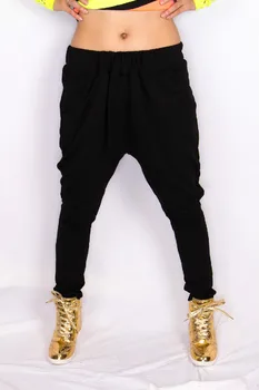 Ежедневни спортни панталони дамски летни хип-хоп Женски зреещи широки памучни стегнати черни танцови стрейчевые Панталони