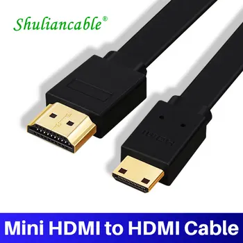 Плоска Мини-HDMI-съвместим Кабел с Висока Скорост 4K 3D 1080P 1 м на 1,5 м, 2 М, 3 м и 5 м за камера на монитора проектор лаптоп на телевизора