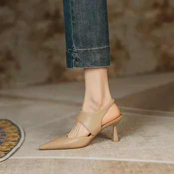 Нови френски Прости дамски Сандали 2022 Пролет се Надига Шоу Тънък Темперамент Дамски Обувки на висок ток Индивидуалност Мода Високи токчета