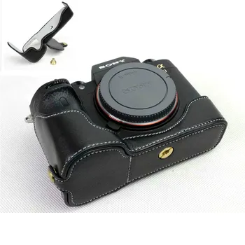 Калъф от естествена кожа, чанта За камера, Долна капачка, Половината от корпуса, комплект за Sony ILCE-9 A9 A7III A7M3 A7RIII A7RM3 A7MK3 с отвор за батерия