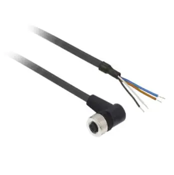 Съединители XZCP1241L5 с предварителна инсталация XZ, жак с товаро, M12, 4 за контакт, дължина на кабела 5 m