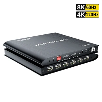 8 Към 60 Hz HDR HDMI True Matrix 4x2 4 До 120 Hz Матрицата HDMI Професионален Сплитер Ключ 4 в 2 от Кутията HDCP2.3 за PS4 HDTV PC Монитор