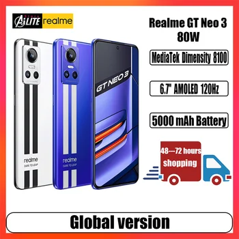 Глобалната версия на Realme GT Нео 3 8 GB 256 GB Яркост 8100 50 MP Бързо зареждане на 80 W Android 12