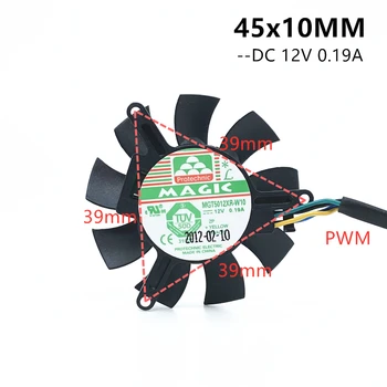MGT5012XF-W10 Благородна Тиха видеокарта 5010 Нож фен 45 Мм и Диаметър 39 мм Стъпка дупки 12 0.19 A Нож фен 4pin PWM