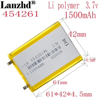 1-12 бр li-po 3,7-вольтовая полимерна батерия 454261 се използва в tablet PC, мобилни, цифрови продукти, акумулаторна литиево-йонни елементи на GPS