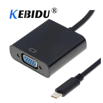 kebidu Нов Конвертор Кабел Type C VGA USB 3.1 За мъже и Жени на VGA Видео Конвертор За Apple Macbook Chromebook Pixel