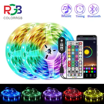 ColorRGB, Светодиодна лента, Музика, Синхронизирани с Промяната на цвета RGB5050, дистанционно управление с приложението за телефон, Led Светлинен въже 6 м на 12 м 15 м