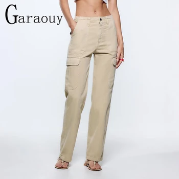 Garaouy 2022 Есенни Нови Дамски Панталон Cargo, 3 Цвята, Дънки с Прави Джобове, Висококачествени Модни Панталони в стил хип-хоп, Pantalones Mujer
