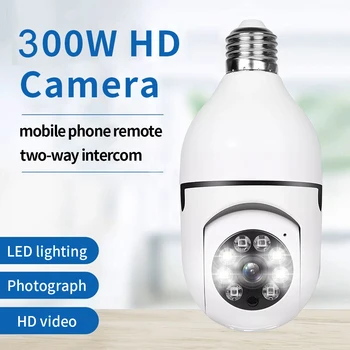 HD 3MP E27, Лампа Камера, WiFi видео Наблюдение в Закрито 1080P Домашно Сигурност Монитор Пълноцветен Камера за Нощно Виждане С Автоматично Проследяване P