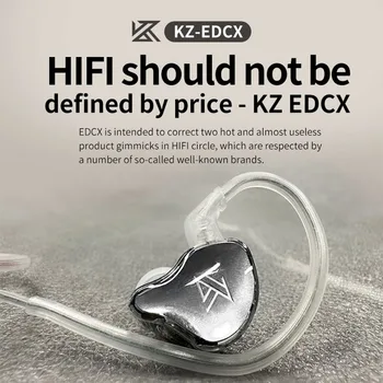Ушите KZ EDCX Динамични Слушалки с Кабел С Шумопотискане 3,5 мм Штекерные стерео слушалки за Музикални Спортни Игри