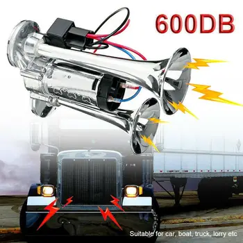 600db 12 В Двойна Тръба Супер Силен Автомобилен Електрически Клаксон на Камион с Лодка Влак Високоговорител За Кола Suv камион Камион RV Лодка