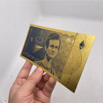 Златна банкнота Ethereum Възпоменателна Монета Художествена Колекция Подарък Физическо Украса Eth За Домашни Партита
