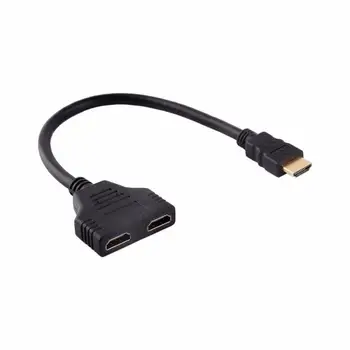 HDMI 1080P съвместим HDMI Кабел-адаптер с конектор HDMI на двоен конектор 1 2 Изход HDMI-съвместим Конвертор, Свързващ Кабел Кабел За игри