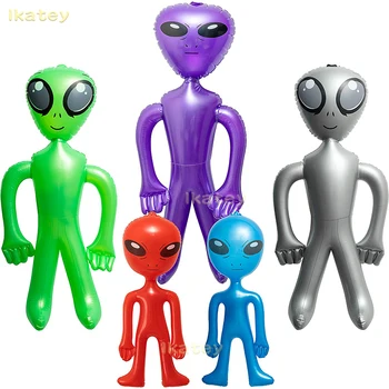 5шт Хелоуин Цвят Извънземните Надуваема Кукла Джамбо Надуваеми Играчки Ужасите Вечерни Украса Новост Martian ET Космически Декор За Рожден Ден