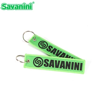Лого Savanini 1 бр. Ключодържател-Верига за мотоциклети и автомобили, Зелен Етикет за ключове, Ключодържатели Crochet