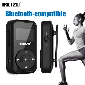 RUIZU X26 Спортен MP3 Музикален плеър, Bluetooth-съвместими Рекордер FM-радио, Поддръжка на SD карта Clip-MP3 плейъри 8 GB Подкрепа TF карта