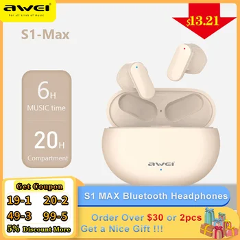 Awei S1 MAX Безжични слушалки Fone Bluetooth, Спортен Слушалки, Слушалки в ушите с Докосване, Слушалки С Микрофон, Слот за Слушалки