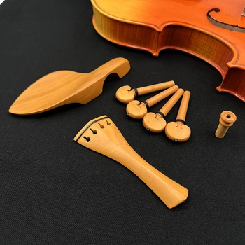 1 комплект висококачествени аксесоари за цигулка, виола, чемшир, 4/4, детайли, профили, Джолан + клечки + Накрайници + Поставка за брадичката/Титуляр за брадичката