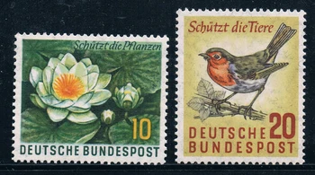 2 бр./компл. Нова Пощенска марка от Германия 1957 Птица Лотос Марка MNH