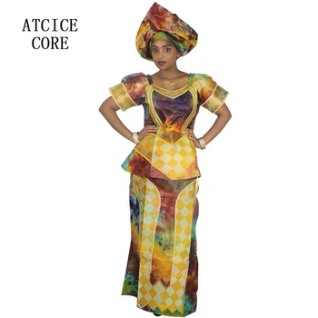африкански рокли за жени от 100% ПАМУК, НОВА АФРИКАНСКА МОДА, DEISGN BAIZN RICHE, африканска дрехи с БРОДЕРИЯ DP126#