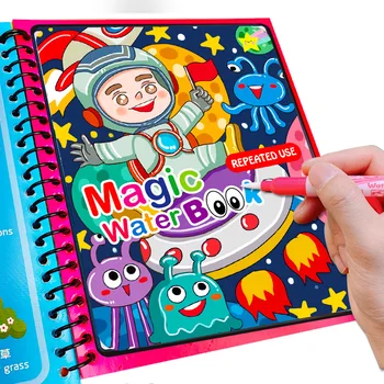 Магическа Книга За Рисуване с Вода Монтесори Играчки за Многократна употреба за Оцветяване на Вълшебна Книгата За Рисуване Харесвам Ранното Образование 1 бр.